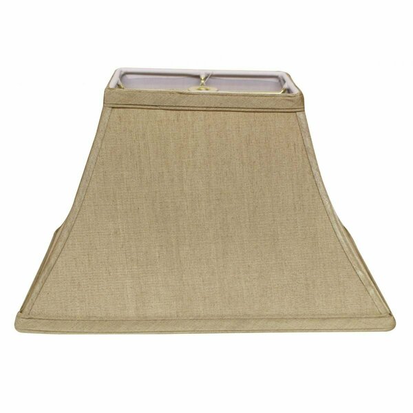 Homeroots 14 in. Pale Brown Rectangle Bell No Slub Lampshade, Tan 470006